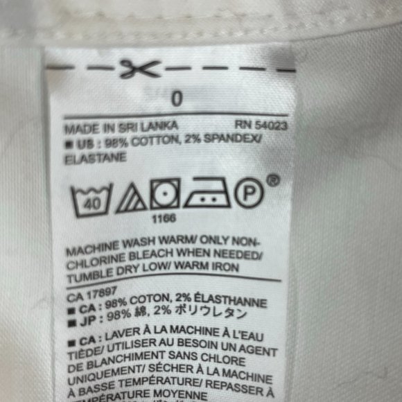 Banana Republic Sleeveless Button-Up Blouse Top (Size 0, White/Black Hearts) - Picture 4 of 4